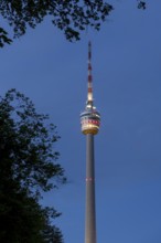 Stuttgart TV tower lights up in the national colours of black, red and gold for the 2024 European