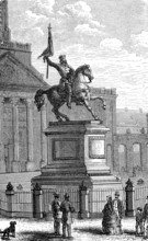 Statue of Gottfried von Bouillon in Brussels, Belgium, in 1880, Historical, digital reproduction of