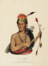 Pow-A-Sheek. A Fox Chief (1838), Indians, Historical Indian Tribes from North America, Charles Bird