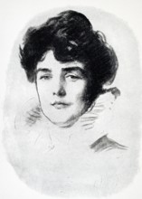 Jeanette Jennie Jerome Lady Randolph Churchill 1854 to 1921 Engraving from a drawing by Sargeant