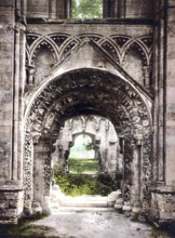 Portal of St Joseph's Chapel at the Glastonbury Abbey, former Benedictine abbey near Glastonbury in