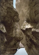 Lutschinen, Aareschlucht, Berner Oberland, Schweiz, Historische, digital restaurierte Reproduktion