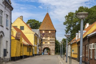 The Mølleporten mill gate in the main town of Stege, Mön Island, Denmark, Europe