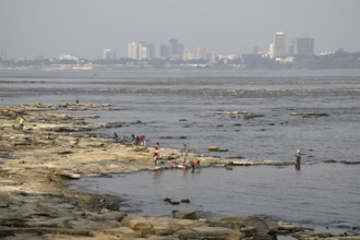 Women washing their laundry at the Congo River near the Malebo pool, formerly Stanley pool,