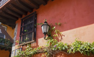 Famous colonial Cartagena Walled City (Cuidad Amurrallada) and its colorful buildings in historic