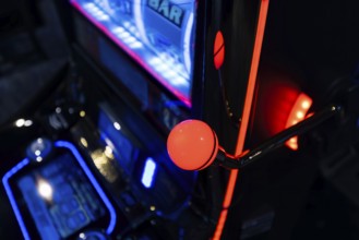 Casino gambling blackjack and slot machines waiting for gamblers and tourist to