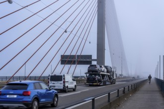 Friedrich-Ebert-Bridge over the Rhine near Bonn, also called North Bridge, motorway bridge of the