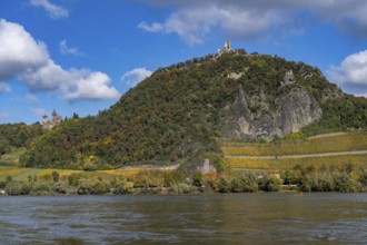 Drachenfels, a mountain in the Siebengebirge on the Rhine between Bad Honnef and Königswinter, with