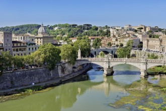 Ponte Vittorio Emanuele II bridge over the Tiber, Rome, Lazio, Italy, Europe