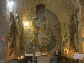 Interior view of Notre Dame du Gourg Saint-Enimie church, Département Lozère, France, Europe