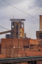 The Thyssenkrupp Steel steelworks in Duisburg-Marxloh, on the Rhine, blast furnace 2, North