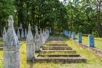 Graves at the Altwarp Soviet Cemetery of Honour, Stettiner Haff nature park Park,