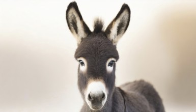 Young donkey, foal, 2 weeks old, portrait