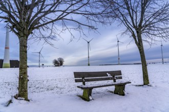 Wind farm, north of Lichtenau, self-proclaimed energy town, over 190 wind turbines and over 1200