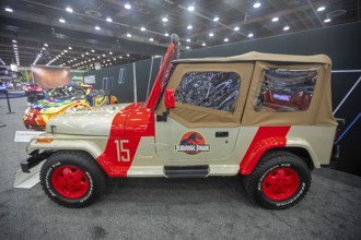 Detroit, Michigan USA - 10 January 2025 - A 1993 Jeep Wrangler used in the Jurassic Park movie. It