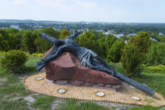 Sculptural depot of Christ on the cross on a rock with a panoramic view, Wysoka Górka, Wysoka