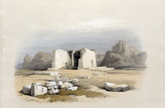 Temple of Tafa in Nubia, Egypt, c. 1850, Historical, digitally restored reproduction from a 19th