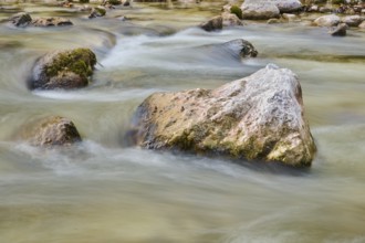 Ramsauer Ache River, Rocks, Berchtesgadener Land, Bavaria, Germany, Europe