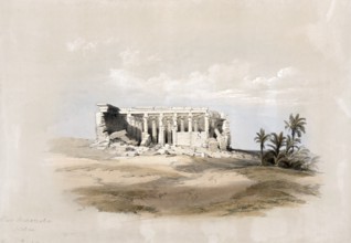 Historical view of the temple of Maharraka in Wady Maharraka around 1850, Nubia, Egypt, around