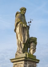 Statue of Nicholas of Tolentino, Charles Bridge, Prague - Praha, Czech Republic, Europe