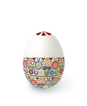 Floral motif painted Easter egg over white background, vector illustration