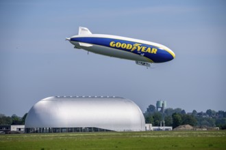 The Zeppelin NT, newly stationed at Essen/Mülheim Airport, undertakes sightseeing flights over the