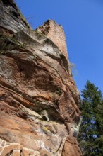 Breitenstein castle ruins in the Elmstein valley (Palatinate Forest, Germany)