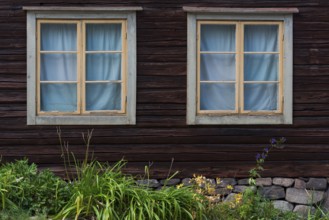 Old wooden window on a farmhouse, decoration, window, historic, old, old, muntin window, decorated,