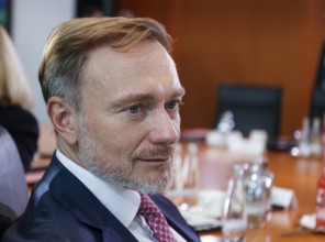 Federal Minister of Economics Christian Lindner at the start of the cabinet meeting in the