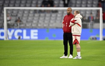 Coach Vincent Kompany FC Bayern Munich FCB inspecting the pitch with assistant coach Aaron Danks FC