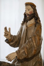 Palmesel, detail of Christ's head, wooden figure from 1470, Franciscan Museum, Villingen,