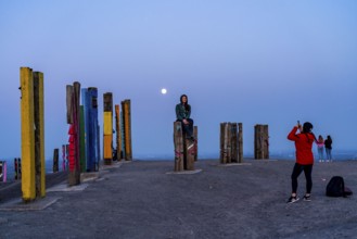 The Haniel spoil tip, 185 metre high spoil tip, at the Prosper Haniel mine, closed in 2019, artwork