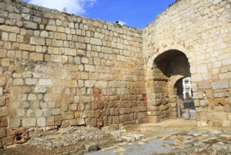 Walls of Alcazaba castle building, Merida, Extremadura, Spain, Europe