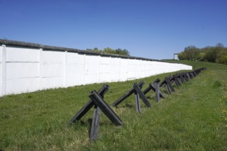 Hötensleben border memorial, former GDR border fortifications in Hoetensleben, today the state