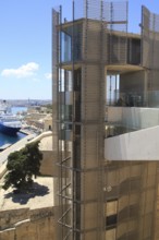 Upper Barrakka lift built 2012, from Upper Barrakka Gardens, Valletta, Malta, Europe