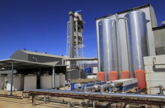 Desalinisation plant at the solar energy scientific research centre, Tabernas, Almeria, Spain,