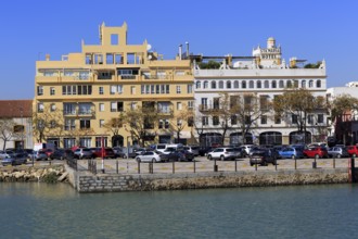 Quayside buildings at Puerto de Santa de Maria, Cadiz province, Spain, Europe