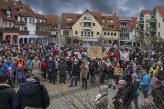 Demonstration against the right, Eckental, Middle Franconia, Bavaria, Germany, Europe