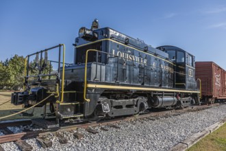 Louisville & Nashville (L&N) train locomotive outside the Foley Railroad Museum in Foley, Alabama,