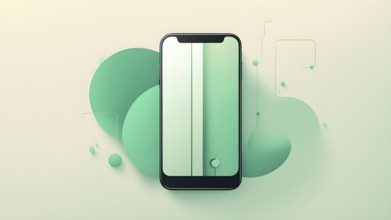 Abstract illustration wallpaper symbolizing the essence of mobile working, AI generated