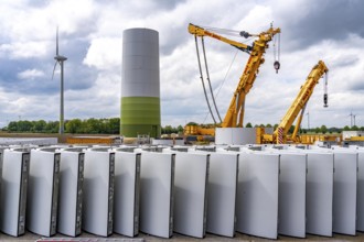 Wind turbine repowering, in the Issum-Oermten wind farm, 9 wind turbines in operation for over 20