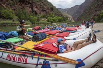 Dinosaur, Colorado, River rafters on the Green River in Dinosaur National Monument