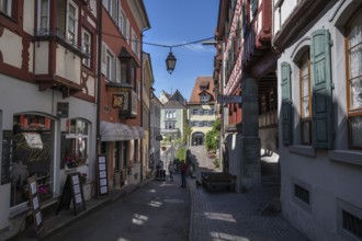 Historic half-timbered houses in Steigstraße, old town centre of Meersburg on Lake Constance, Lake