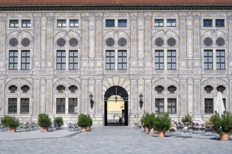 Facade and Tor tor in the Kaiserhof, inner courtyard of the Munich Residence, Munich, Upper