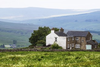 Farms over North Pennines, Cumbria, Durham, Northumberland, North Yorkshire, England, United