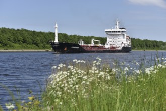 Tanker Covadonga in the Kiel Canal, Kiel Canal, NOK, Schleswig-Holstein, Germany, Europe