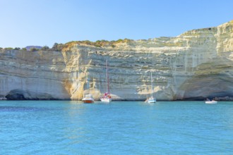 View of Kleftiko bay, Milos Island, Cyclades Islands, Greece, Europe