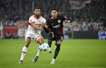 Josha Vagnoman VfB Stuttgart (04) against Omar Marmoush Eintracht Frankfurt SGE (07) MHPArena, MHP