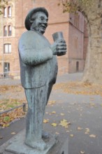 Sculpture Schoppenstecher as a symbol for wine drinker with wine cup, wine culture, cup, male