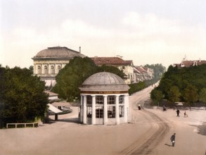 Spring house and casino, Franzensbad, Czech Republic, c. 1890, Historical, digitally restored